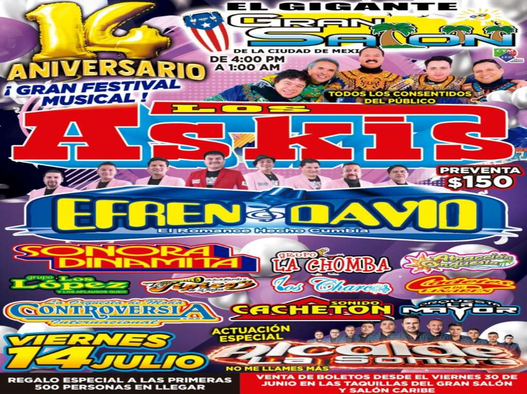 Concierto de Los Askis para celebrar aniversario del Gran Salón