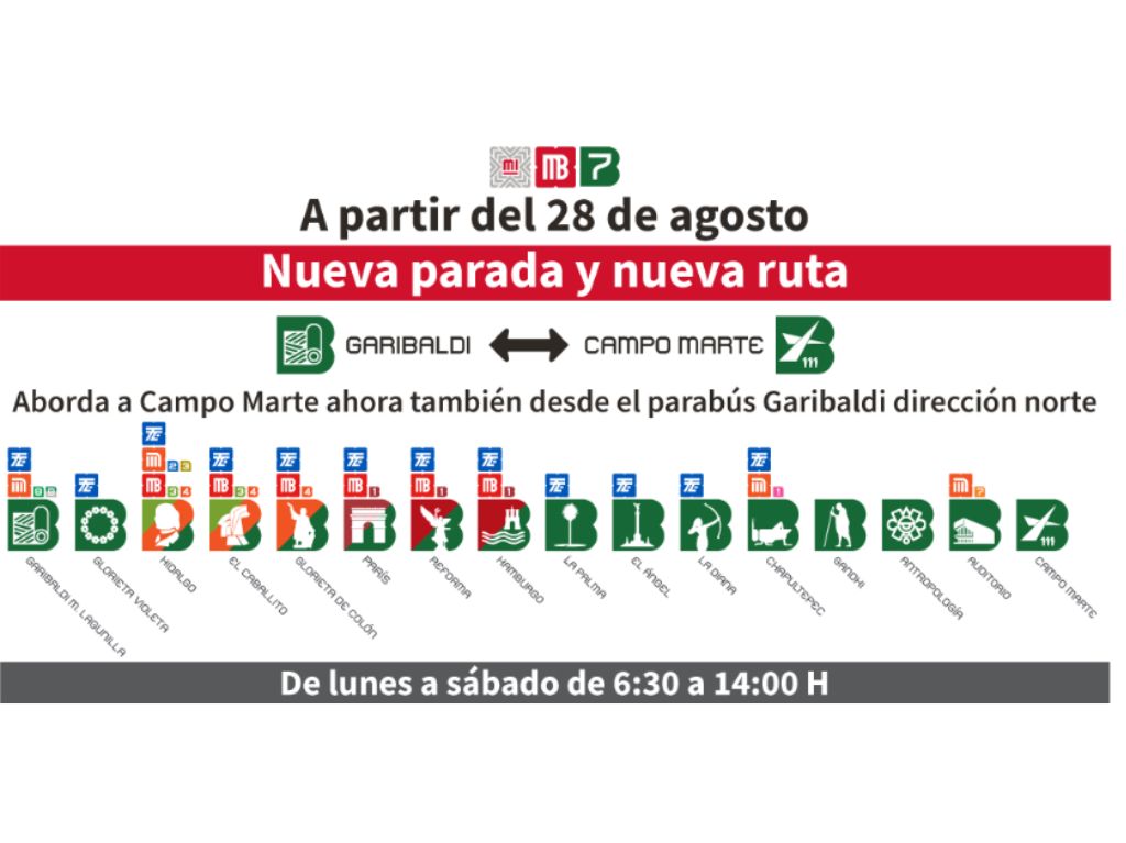 Nueva ruta del Metrobús De Garibaldi a Campo Marte